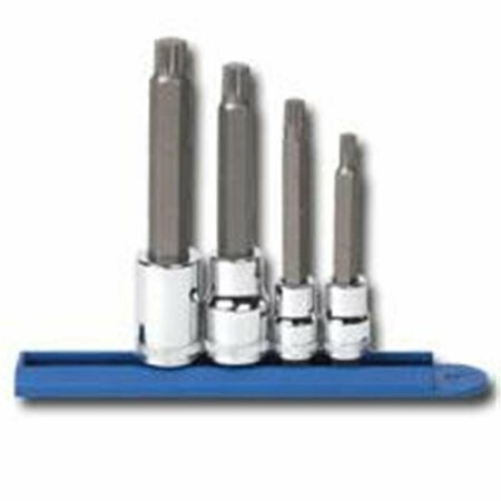 MAKEITHAPPEN 4 Piece 3/8 and 1/2 Inch Drive 12 Point Triple Square Metric Bit Socket Set MA62827